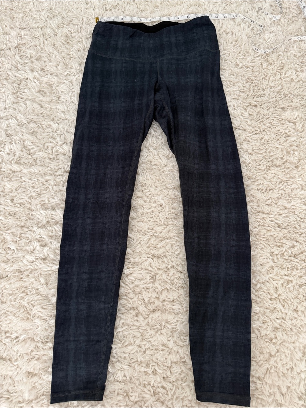 Black Plaid High-Rise Leggings